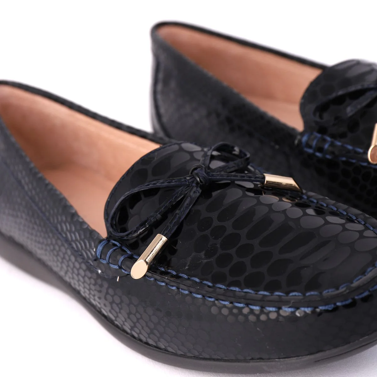 ERIN Navy Croc Patent - Image 4