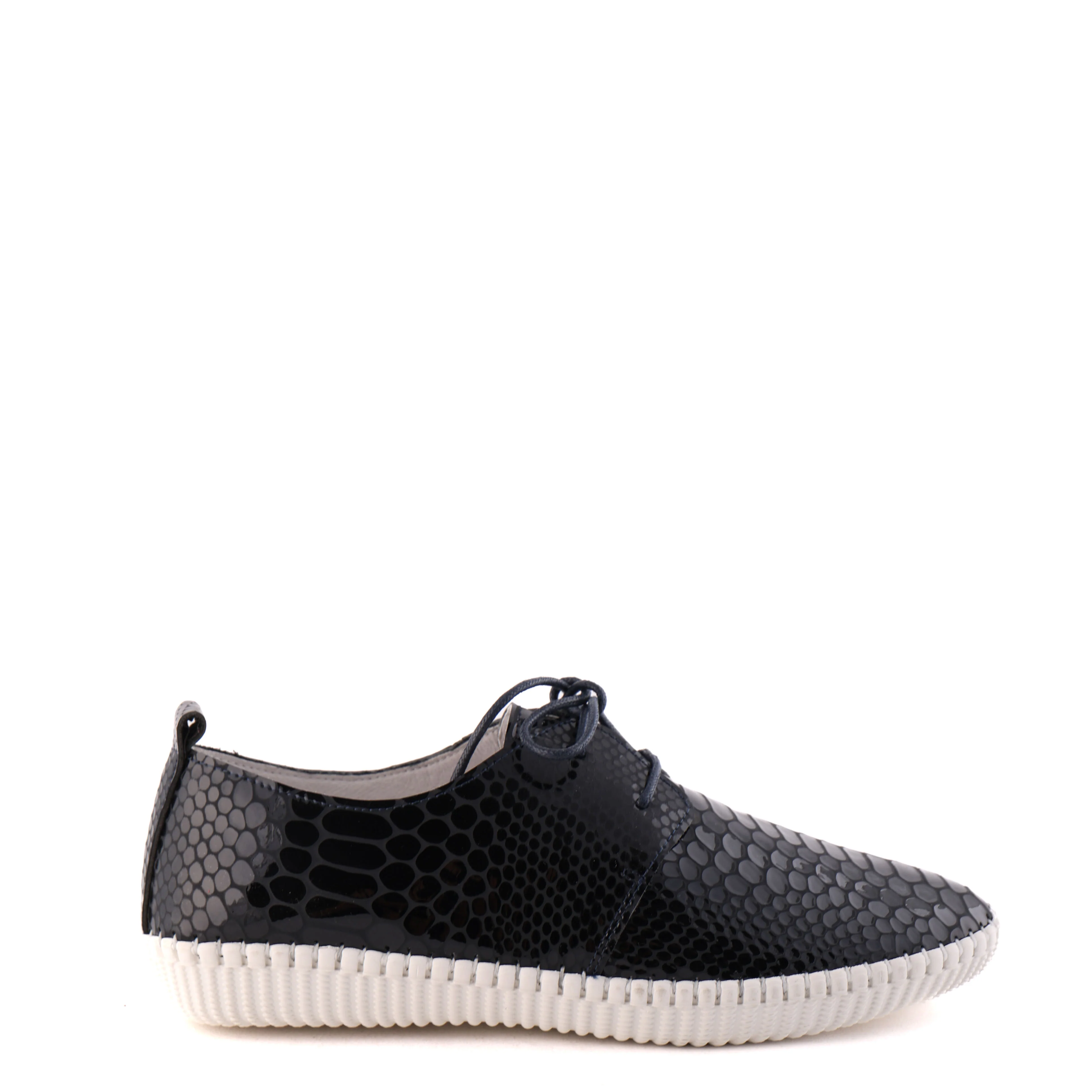 RAMSEY Navy Croc Patent