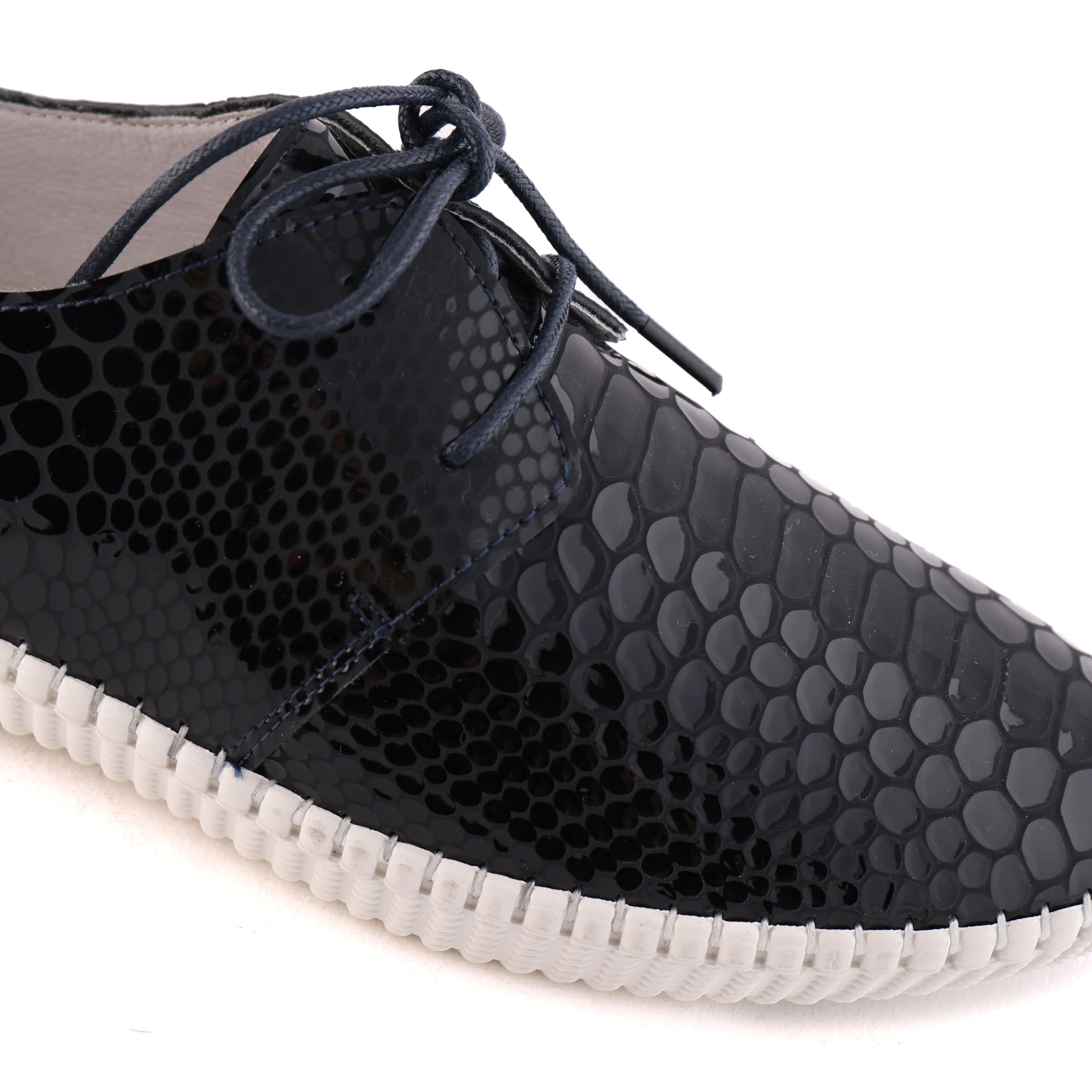 RAMSEY Navy Croc Patent - Image 2